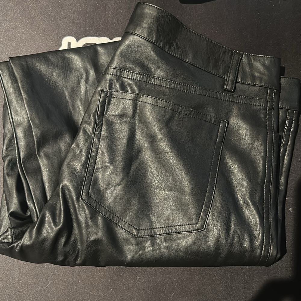 Peace of Cloth Black Faux Leather Jeans Size 10 NWT - Picture 3 of 15
